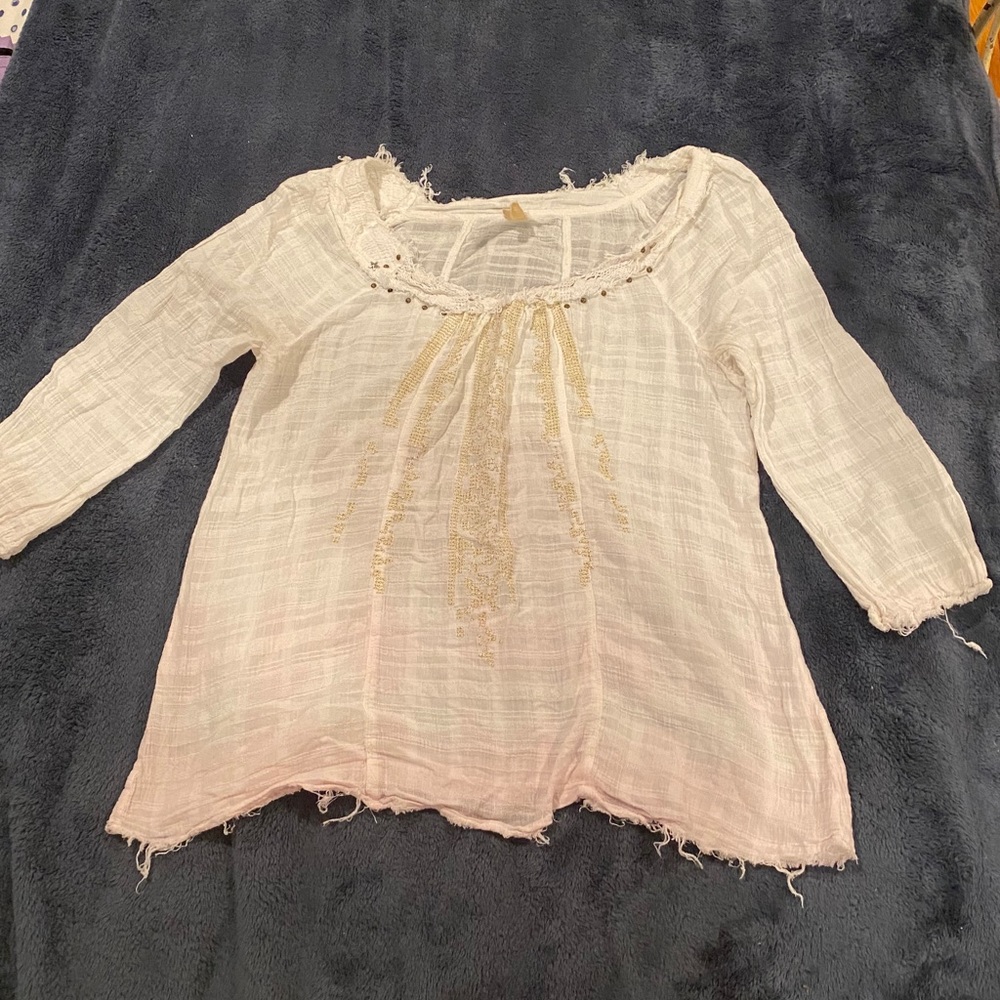 White long sleeve top